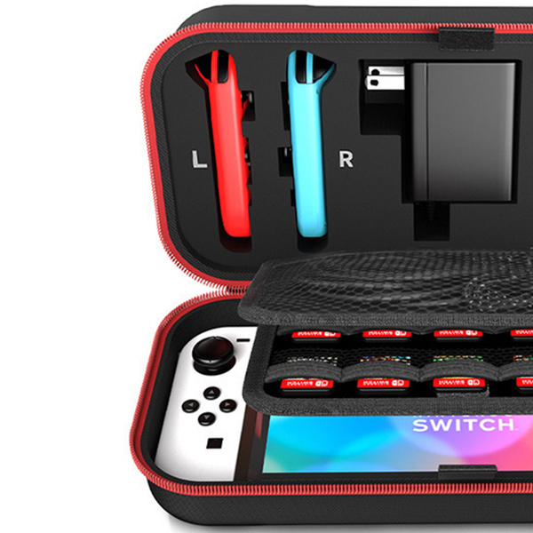 Etui podróżne walizka torba do Nintendo Switch 1, czerwone - ochronne z podstawką, dostęp do portów i przycisków