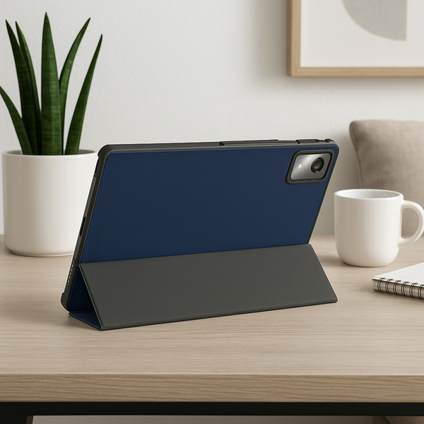 Etui Smart z klapką do Lenovo Tab K11 Plus 11.45 / Lenovo K11 Plus, granatowe - ochronne z podstawką