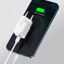 Ładowarka sieciowa szybka zasilacz Baseus Cube 20W USB-C - biała