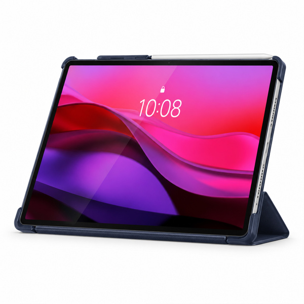 Etui Smart do Lenovo Yoga Tab Plus 12.7 2025 z klapką i podstawką - granatowe