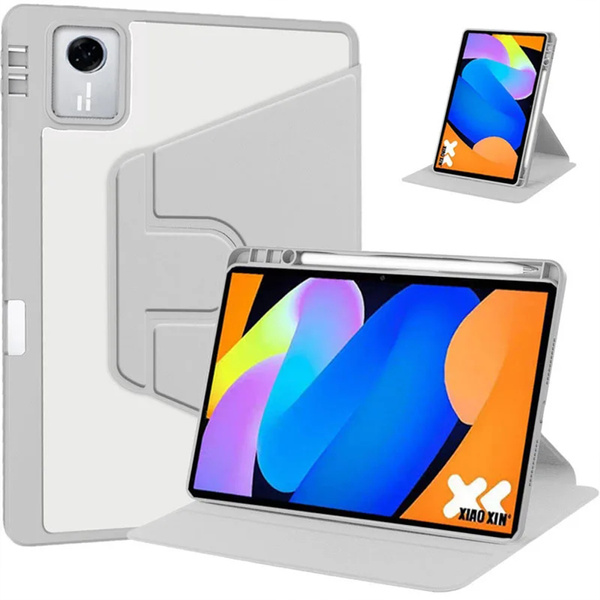 Etui Obrotowe Clear do Lenovo Idea Tab 11 2025, szare - ochronne z podstawką