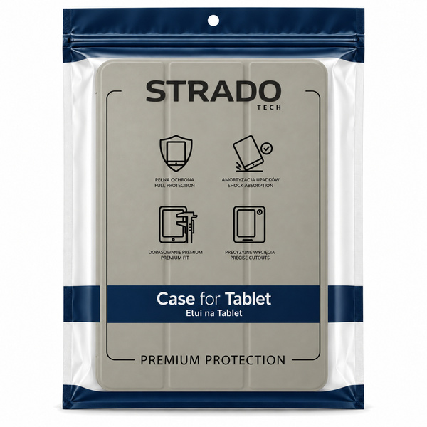 	Etui Crystal do Apple iPad 10.9 10 2022 / iPad 11 A16 2025 Gen 10 11, szare - ochronne z podstawką