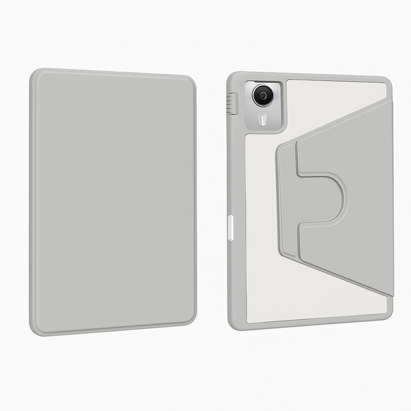 Etui Obrotowe Clear do Lenovo Idea Tab 11 2025, szare - ochronne z podstawką