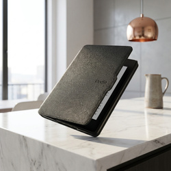 Etui do Kindle Paperwhite 1 2 3, czarne - ochronne z podstawką, dostęp do portów i przycisków