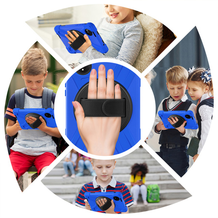 Etui pancerne Shockproof z uchwytem paskiem do Xiaomi Redmi Pad SE 8.7 2024, niebieskie