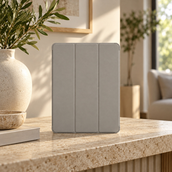 Etui Smart Pencil do iPad Air 11 M4 M3 M2, 2026/ 25/ 24, gen. 8/ 7/ 6, szare - ochronne z podstawką