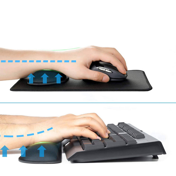 Zestaw ergonomicznych żelowych podkładek pod mysz nadgarstek 3 szt, czarny