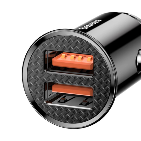 Baseus Circular inteligentna ładowarka samochodowa 2x USB QC3.0 Quick Charge 3.0 Scp Afc 30W