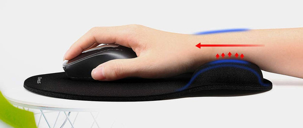 Zestaw ergonomicznych żelowych podkładek pod mysz nadgarstek 3 szt, czarny