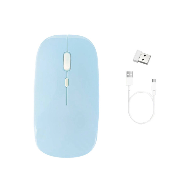 Myszka Bezprzewodowa mysz komputerowa Bluetooth 2.4G Sensor Optyczny, niebieska