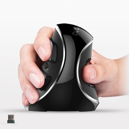 Ergonomiczna mysz komputerowa Delux M618 Silver – pionowa mysz z podstawką pod nadgarstek