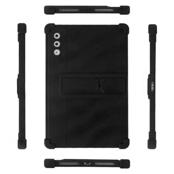 Etui Armor do Lenovo Yoga Tab Plus 12.7 2025, czarne - ochronne z podstawką, dostęp do portów i przycisków