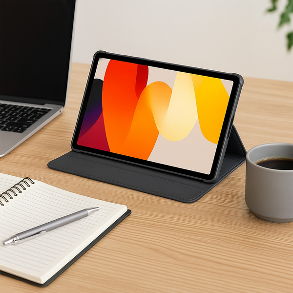 Etui Obrotowe 360 do Xiaomi Redmi Pad SE 2023 11, czarne - ochronne z podstawką, dostęp do portów i przycisków