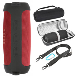Etui Zestaw + z paskiem do Jbl Charge 5 podróżne karabińczyk / Charge 5, czarne - ochronne z podstawką