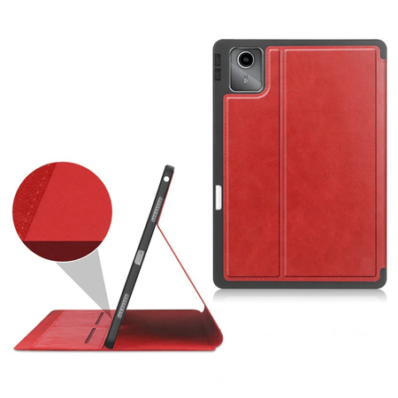 Etui skórzane z kieszeniami do Lenovo Tab M11 TB330FU 10.95" (Czerwone)