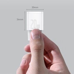 Ładowarka sieciowa szybka zasilacz Baseus Cube 20W USB-C - biała