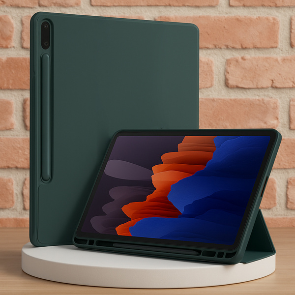 Etui Smart z uchwytem rysik do Samsung Galaxy Tab S9 / S9 S10, zielone - ochronne z podstawką