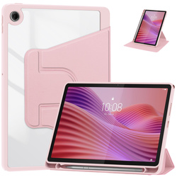 Etui 360 Crystal do Lenovo Tab 10.1 2025, różowe - ochronne z podstawką, dostęp do portów i przycisków