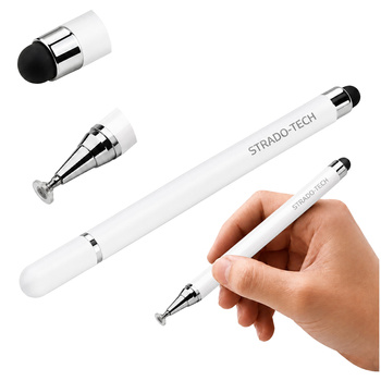 Precyzyjny rysik stylus pen do tabletu telefonu, dwustronny, biały