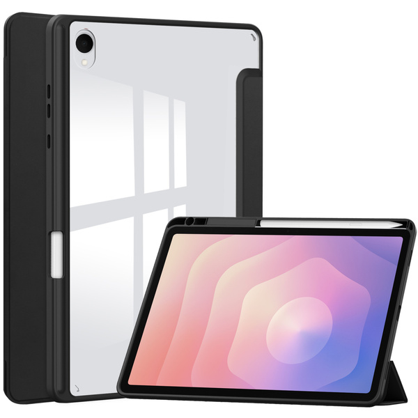 Etui Clear Pencil do Samsung Galaxy Tab S11 11 SM SMX736 z klapką, czarne - ochronne