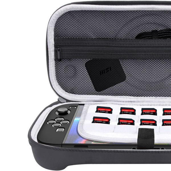 Etui Torba do Nintendo Switch 2 2025 na karty kabel wstrząsoodporna, czarne - ochronne z podstawką