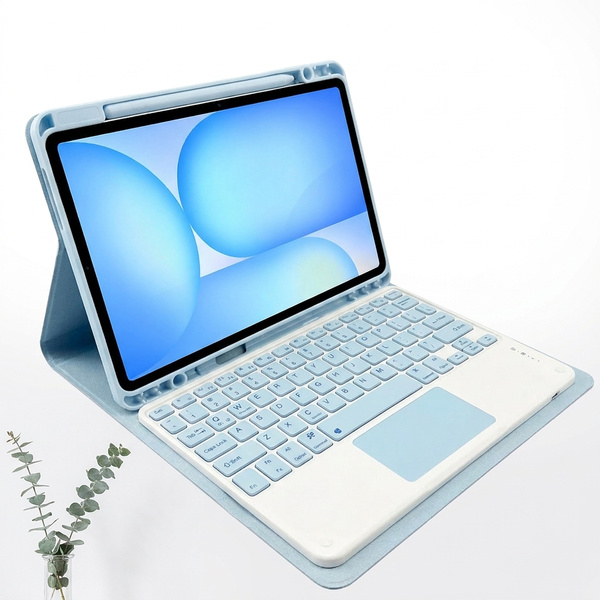 Etui z klawiaturą Bluetooth do Samsung Galaxy Tab S7 / S8 / S9 / S9FE / S10FE / S10 Lite, niebieskie - ochronne