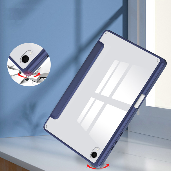 Etui Clear Pencil do Samsung Galaxy Tab S11 11 SM SMX736 z klapką, granatowe - ochronne