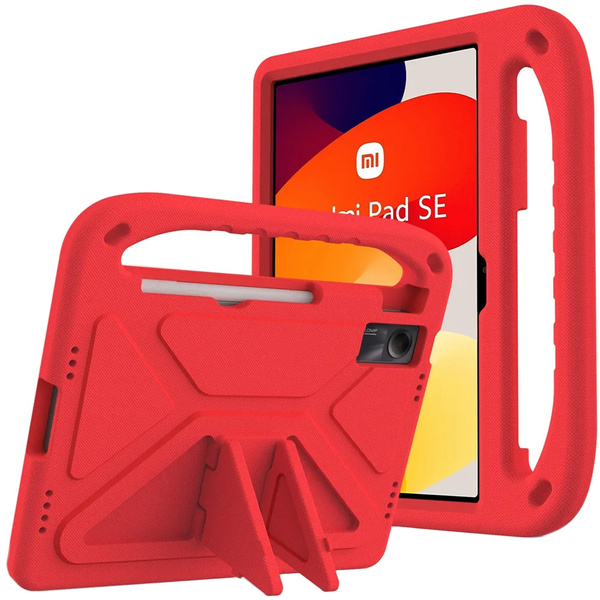 Etui do Xiaomi Redmi Pad SE 11 2023, czerwone - ochronne z podstawką, dostęp do portów i przycisków