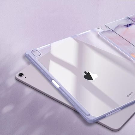 Etui Graficzne do Apple iPad 10.9 2022 Gen 10 / 11 2025 A16 Gen 11 z klapką, fioletowe - ochronne z podstawką