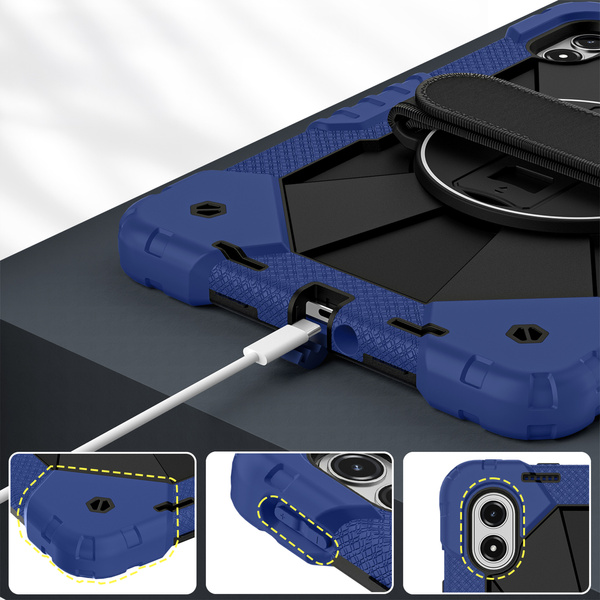Etui pancerne z uchwytem do Redmi Pad Pro 2 12.1" 2025/ Pad Pro 2024/ Poco Pad M1, granatowe