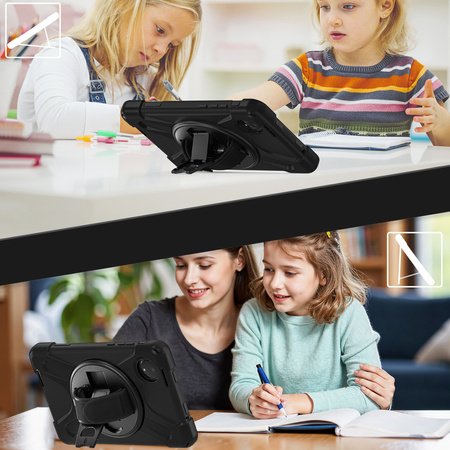 Etui pancerne Shockproof z uchwytem paskiem do Xiaomi Redmi Pad SE 8.7 2024, czarne