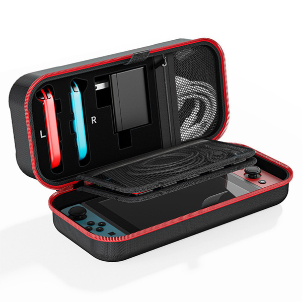 Etui podróżne walizka torba do Nintendo Switch 1, czerwone - ochronne z podstawką, dostęp do portów i przycisków