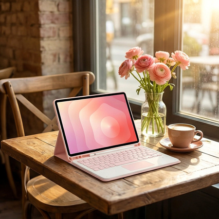 Etui i KLAWIATURA touchpad do Samsung Galaxy S11 X730 X736 uchwyt na rysik, różowe