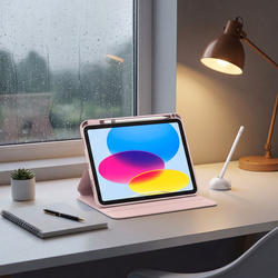 Etui Obrotowe Pencil do iPad 10.9 2022 Gen. 10 / 11 2025 A16 Gen. 11 Wake, różowe - ochronne z podstawką