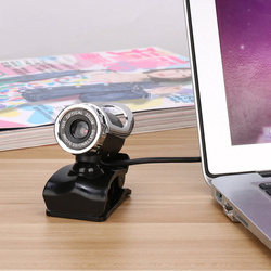 Kamera internetowa mikrofon do lekcji pracy video PC laptop A859 z uchwytem, czarna