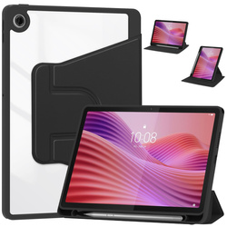 Etui 360 Crystal do Lenovo Tab 10.1 2025, czarne - ochronne z podstawką, dostęp do portów i przycisków