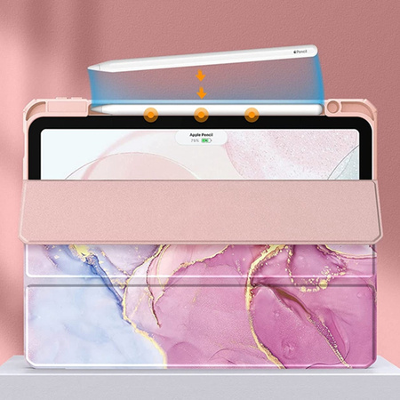 Etui Graficzne do Apple iPad 10.9 2022 Gen 10 / 11 2025 A16 Gen 11 z klapką, różowe - ochronne z podstawką