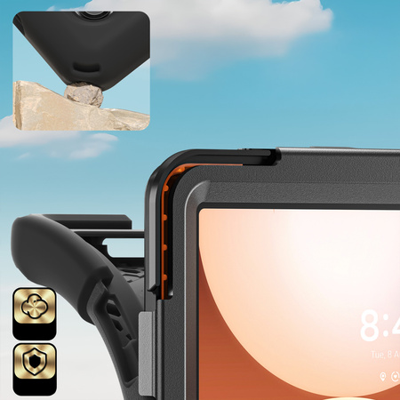 Etui do Samsung Galaxy Tab A9 Plus - Pancerne z uchwytem i paskiem