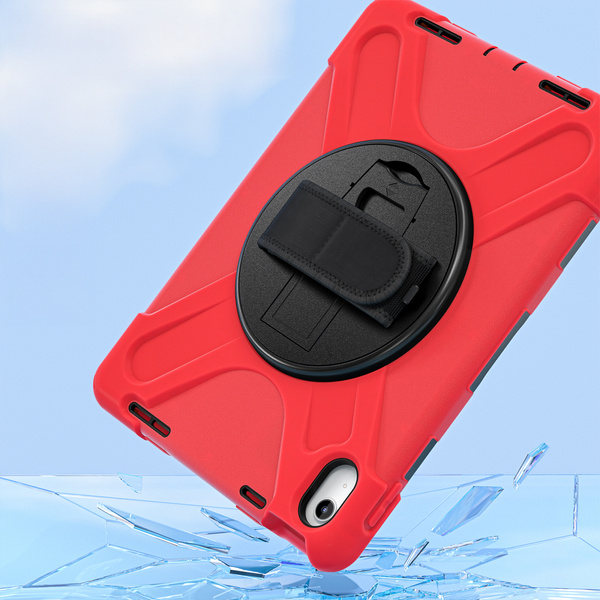 Etui Shockproof z uchwytem do Apple iPad 10.9 2022 / 11 A16 2025 / Apple iPad 10.9 / Apple iPad 11, czerwone - ochronne