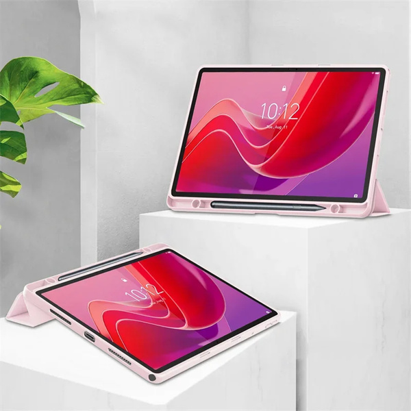 Etui Crystal do Lenovo Tab M11 10.95 11 K11 K11E / TB330, różowe - ochronne z podstawką
