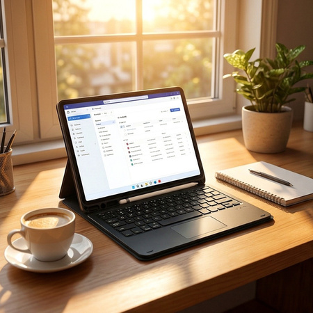 Etui i KLAWIATURA touchpad do Samsung Galaxy S11 X730 X736 uchwyt na rysik, czarne