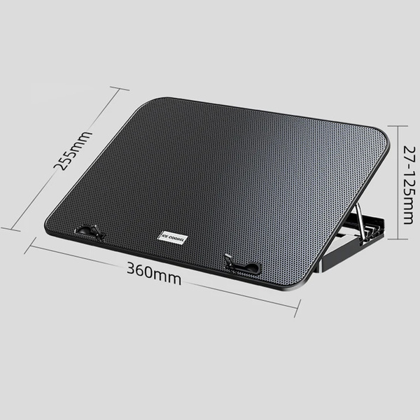 Podkładka chłodząca do Laptopa LED 15-18 regulacja chłodzenia cicha, czarny