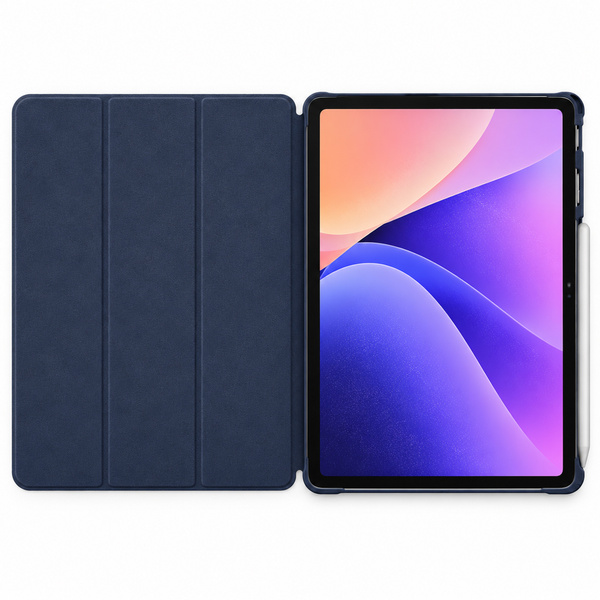 Etui Smart do Lenovo Yoga Tab Plus 12.7 2025 z klapką i podstawką - granatowe