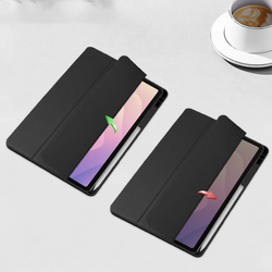 Etui Clear Pencil do Samsung Galaxy Tab S11 11 SM SMX736 z klapką, czarne - ochronne