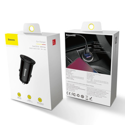Baseus Circular inteligentna ładowarka samochodowa 2x USB QC3.0 Quick Charge 3.0 Scp Afc 30W