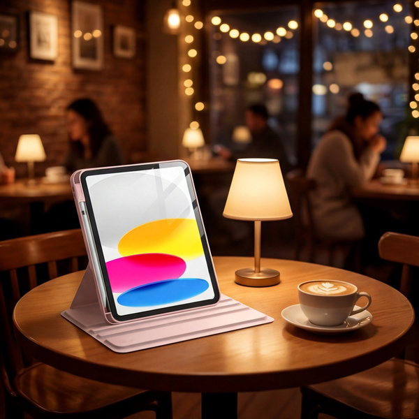 Etui Obrotowe Pencil do iPad 10.9 2022 Gen. 10 / 11 2025 A16 Gen. 11 Wake, różowe - ochronne z podstawką