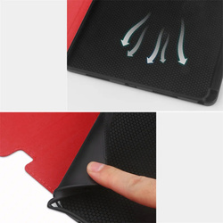 Etui skórzane z kieszeniami do Lenovo Tab M11 10.95, czerwone - ochronne z podstawką, dostęp do portów i przycisków