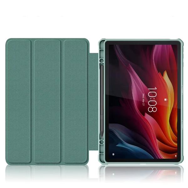 Etui z klapką Clear do Lenovo Tab K11 Plus 11.45 / Lenovo K11 Plus, zielone - ochronne z podstawką