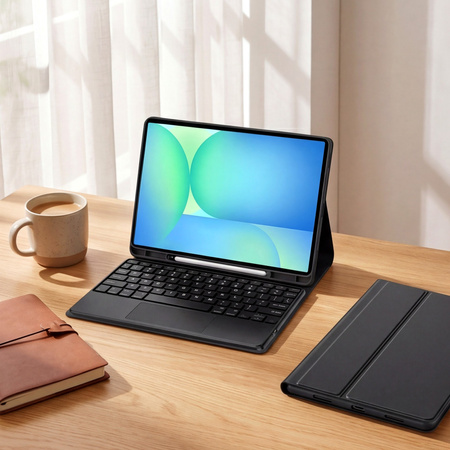 Etui z klawiaturą Bluetooth do Samsung Galaxy Tab S10 FE+, czarne