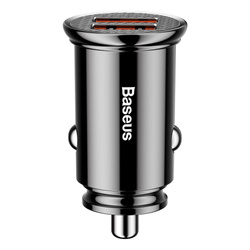 Baseus Circular inteligentna ładowarka samochodowa 2x USB QC3.0 Quick Charge 3.0 Scp Afc 30W